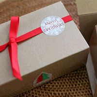 CosCosX 15 Sheets 1.38" Snowflake Merry Christmas Adhesive Label Badge Food Wrapping Sticker,Round Decorative Baking Sealing Label Topper Stationery Invitations Envelope Letter