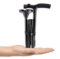 Dliso1 Folding Walking Cane with LED Light with Carrying Bag by nest, Adjustable Walking Stick Canes for Men and Women, 360° Pivoting Base + 1 Single Cane Tips,for Fathers Mothers