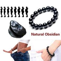 DengRen Natural Stone Obsidian Anti Fatigue Bracelet Women/Men Crystal Bead Jewelry - Reiki Healing Bangle Bracelet Energy Magnetic Beaded Bracelet Satisfactory Service 8 mm