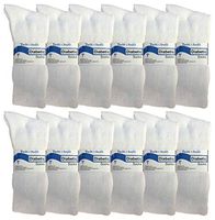 12 Pairs Womens White Diabetic Socks for Neuropathy, Edema, Circulation, Comfort, by excell 9-11