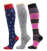 3 Pairs Dr. Motion Therapeutic Graduated Compression Women's Knee-hi Socks (3Wcomp-E)