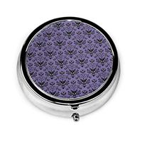Haunted Mansion Round Pill Box Pocket Mini Travel Pill Vitamin Decorative Box Pill Case