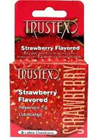 Siam Circus Trustex Strawberry Flovored Scented Lubricated Latex Condoms 3 Pack Retail Box