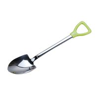 1pc Stainless Steel Spoon Coffee Ice Cream Soup Long Handle Tea Spoons Spoon Shovel(2.8x13cm,Green)