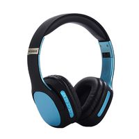 Wireless Headset with Mic,Foldable Bluetooth Headphone with 3.5mm Audio Jack for PC/iPhone/Android Smartphones Computers(Black+Blue)