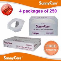 SunnyCare Half-Fold Paper Toilet Seat Covers, 250 Covers/Box, 4 Boxes/Carton