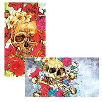 Decorative Matches, (Set of 3 Match Boxes) Long Wooden Matches,Strike Strip on Side of Box- Colored Match Tips- Candle and Fireplace Wooden Matches 4.375" x 2.35" x .75" (Skull Bouquet)