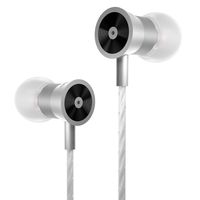 ROCUSO Earbuds with Microphone Stereo Bass Metal Headphones Noise Cancelling in Ear Wired Lightweight Earphones with Volume Control, Gray