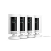 Introducing Ring Indoor Cam, Compact Plug-In HD security camera with two-way talk, White, Works with Alexa - 4-Pack