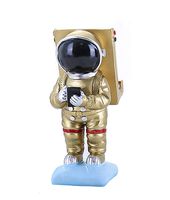 UnnFiko Astronaut Style Stand Holder, Cool Cartoon Desktop Bracket Desk Mount, Universal for iPhone Samsung iPad Air Pro Mini and Other Cell Mobile Phone Tablet (Astronaut Gold)