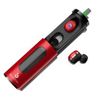 Bluetooth Headphones, True Wireless Earbuds, Noise Cancelling Stereo Bluetooth 5.0 Headset with Dual Mic, 15H Playtime Hands Free Call with 400mAh Charging Case - Red