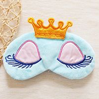 Adecco LLC Cute Sleeping Beauty Cartoon Eye Mask & Blindfold for Kid's Sweet Dreams(light blue)