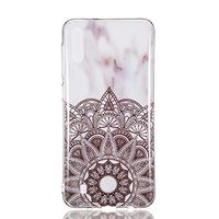 Amocase Marble Case with 2 in 1 Stylus for Samsung Galaxy M10,Glossy Soft Rubber Silicone TPU Shockproof Anti-Scratch Flexible Bumper Case - Retro Mandala