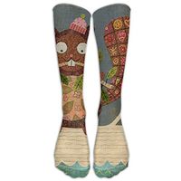 Canada Beaverfun Compression Knee Socks Tie Dye Golf For Girls Cartoon Over Knee Long Tube Crew Socks