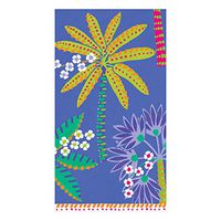 Caspari Paradise Palms Paper Guest Towel Napkins in Blue, Four Packs of 15