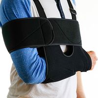 Medical Arm Sling Shoulder Brace - Best Fully Adjustable Rotator Cuff and Elbow Support - Includes Immobilizer Band for Quick Recovery - for Men and Women (Large)