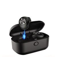 TWS Bluetooth Earphone,V5.0 Mini Headset Sport Earbuds with Bass Stereo Sound,Noise Cancelling in Ear Headphone with Buil-in Mic and Charging case for iOS and Android (Black)