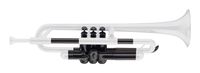 pBone Jiggs pTrumpet Plastic Trumpet w/Gig Bag and 3C and 5C Mouthpieces, White, (PTRUMPET1W)