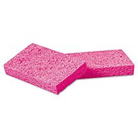 Boardwalk CS1A Small Pink Cellulose Sponge 3 3/5 x 6 1/2-Inch 9/10-Inch Thick Pink 48/Carton