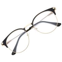 Gaoye Blue Light Blocking Computer Glasses for Women Men Retro Metal Lightweight Anti UV Glare Lens (Gold Black)