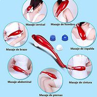 Handheld Electric Cervical Vertebra Electronic Massager Full Body Vibrate Massage Head Stress Release Massageador,Red