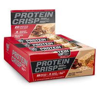 BSN Protein Crisp Bar by Syntha-6, Low Sugar Whey Protein Bar, 20g of Protein, Salted Toffee Pretzel, 12 Count