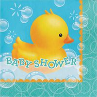 Rubber Duck Bubble Bath Baby Shower Napkins, 48 ct