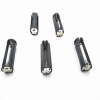 GFORTUN 5PCS 3 x 1.5V AAA Series Connector Battery Case Holder Black Cylindrical for Flashlight Torch
