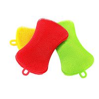 Silicone Sponge Dish Sponge - Kitchen Dish Scrubber Washing Gadgets Tools Brush Accessories Cleaning Food Grade Reusable Sponges for Dishes, 3 Pack