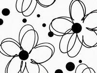 Pack Of 120, Black Fun Flowers Recycled Floral Tissue Prints Paper 20" x 30" Sheets Made In USA