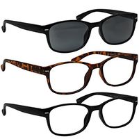 Reading Glasses Black & Tortoise and Black Sun Reader Always Have a Timeless Look, Crystal Clear Vision, Comfort Fit with Sure-Flex Spring Hinge Arms & Dura-Tight Screws 100% Guarantee +3.50