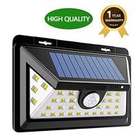 Solar Lights, Wireless 34 LED Motion Sensor Solar Lights, Easy Install Waterproof Security for Wide Lighting Area Front Door, Back Yard, Driveway, Garage Lights 34 LED 3 side