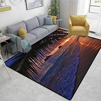 Bigdatastore Polka Dot Area Rug Non Slip Pad, Pacific Sunrise at Lanikai Beach Hawaii Sandy Tropics Distant Hills Leaves Landmark, Fashionable High Class Living Bedroom Rugs(2.5'x 7')
