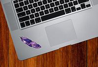 Yadda-Yadda Design Co. Stained Glass Feather - Bird Feathers - Opaque Vinyl MacBook Laptop Decal Sticker - Copyright 2015 (SM 1" w x 3" h)(Purple)