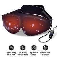 Heated Eye Mask - Eye Mask with 3 Heat Settings, Eye Heating Pad for Puffy Eyes, Electric Heated Eye Mask with Auto Shut Off Protection, Graphene Heating Film, Far-Infrared Therapy, USB Cord, Black