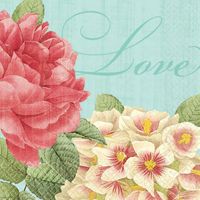 2 Pack of 36 Amscan Blissful Blooms Beverage 5" x 5" Paper Napkins