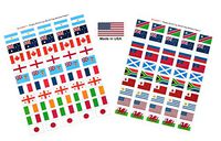 Made in USA! 100 Stickers Representing The 2019 Rugby World Cup Teams; 1.5" x 1" Self Adhesive World Flag Stickers, Two Sheets of 50 Showcasing 5 Stickers for Each Team