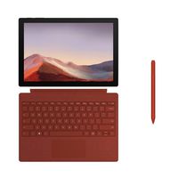 Microsoft Surface Pro 7 2-in-1 12.3" Touchscreen Tablet 2736x1824, 10th Gen i5, 8GB RAM, 128GB SSD, Quad-Core, USB-C, Backlit, Webcam, Win 10 w/Type Cover, Surface Pen - Poppy Red