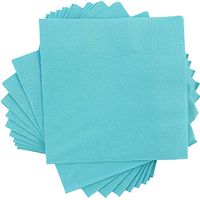 JAM PAPER Small Beverage Napkins - 5 x 5 - Sea Blue - 50/Pack