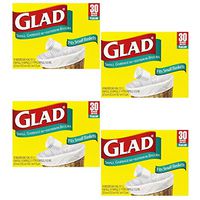 Glad Small Garbage Bags, 4 Gallon Bags, 4 - 30 Packs (120 Total)