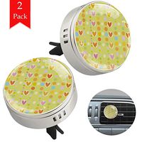 Heart Pattern Car Aromatherapy Essential Oil Diffuser Crystal Glass Air Freshener Vent Clip Locket with 4 Refill Pads Silver metal Car Diffuser for Aromatherapy 34mm