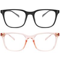 Livho Blue Light Blocking Computer Glasses for Women Men,TR90 Light Weight Frame Anti Eyestrain UV Lens (Matte Black+Clear Pink)