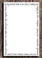 Bridal Wedding Notepad Set of 2 - 50 Sheets Each, 100 Sheets Total, 5.5 x 8.5 Notepads, Wedding Border Notepad
