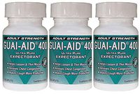 300 Guai-Aid® 400mg Guaifenesin Dye-Free Caplets -3 Bottles of 100 exp. 3/22