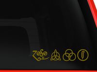 Led Zeppelin Rock Band Logos Car truck laptop macbook Window Vinyl Decal Sticker (gold, 6" inches)