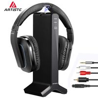 Artiste D1 Wireless TV Headphone 2.4GHz Digital Transmitter Charging Dock Headphone Headset Connection Optical Coaxial RCA with for Computer TV Radio Multiple Headphones