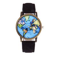 InKach Girls Wrist Watch, Global Travel by Plane Map Women Dress Wrist Watch Denim Fabric Band Gift (C)