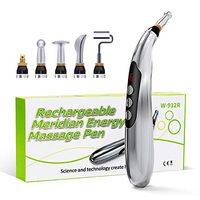 5-in-1 Acupuncture Pen USB Rechargeable Energy Acupuncture Pen with 5 Massage Head LED Display Electronic Meridians Laser Acupuncture & Acupressure Massager