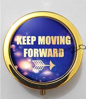 BlackKey Keep Moving Forward Quote 3-Compartment Decorative Pocket Gift Box Case Organizer for Pill, Color 2 -551