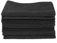 CARTMAN Microfiber Cleaning Cloth in Black Color 14 in x 14 in, 30pk (Black)